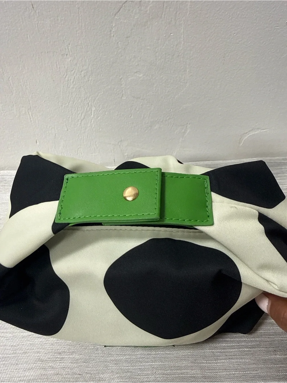 Kate Spade Black, White & Green Polka Dot Make Up Bag